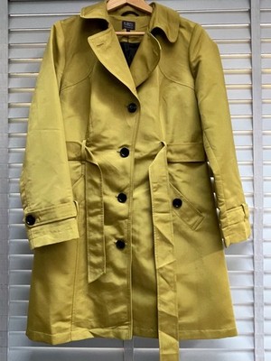 M&S Damenmantel duschfest grün UK 12 Trench Mac goldene Glasur Gürtel