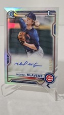 🔥2021 Michael McAvene 1st BOWMAN⚾️ON CARD AUTO CHROME REFRACTOR 394/499!🔥SP!🔥