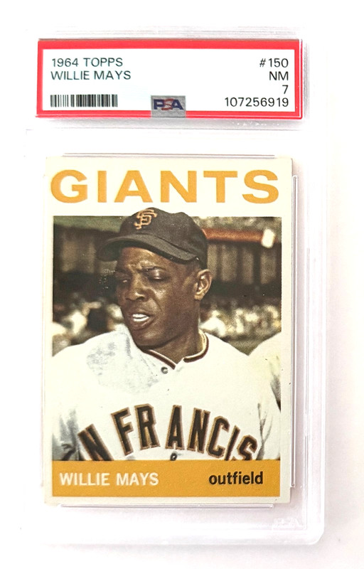 1964 Topps Baseball #150 Willie Mays PSA 7 Sharp Corners, Centered HOF SF Giants