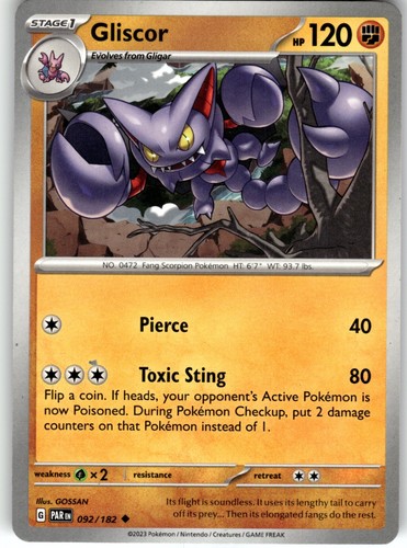 Gliscor Uncommon SV04: Paradox Rift 092/182 LP - Picture 1 of 3