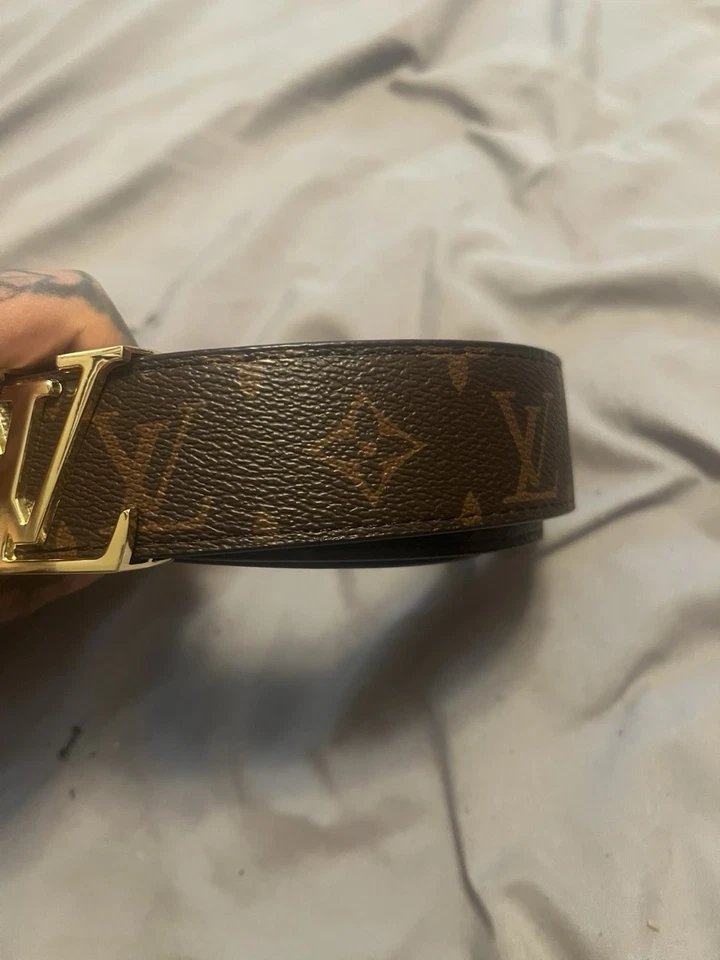 Cinturón de diseñador de lujo marrón y dorado con hebilla - talla 42/105 Foto 4 de 4