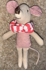 Maileg Striped Body Christmas Mouse W/ Scarf ...