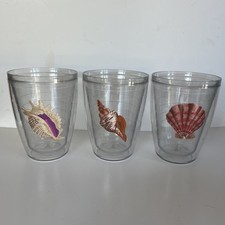 Set of 3 Shell Tumblers Cups 12oz Made In USA Insulated Conch, Scallop