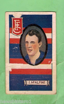 1933  FOOTSCRAY  ALLENS  FOOTBALLERS CARD #43  I. McALPINE