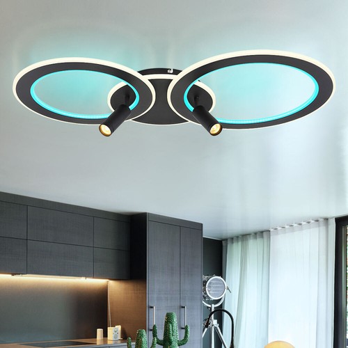 Plafoniera Luce Sala da Pranzo LED Dimmerabile Cambiamento Colore RGB L 89,5 CM - Foto 5 di 12