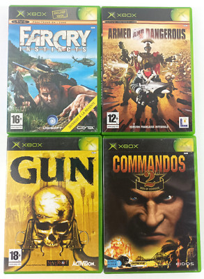 Lot 4 Jeux De Tir Xbox – Far Cry Instincts, Armed & Dangerous, Gun, Commandos 2 – VF