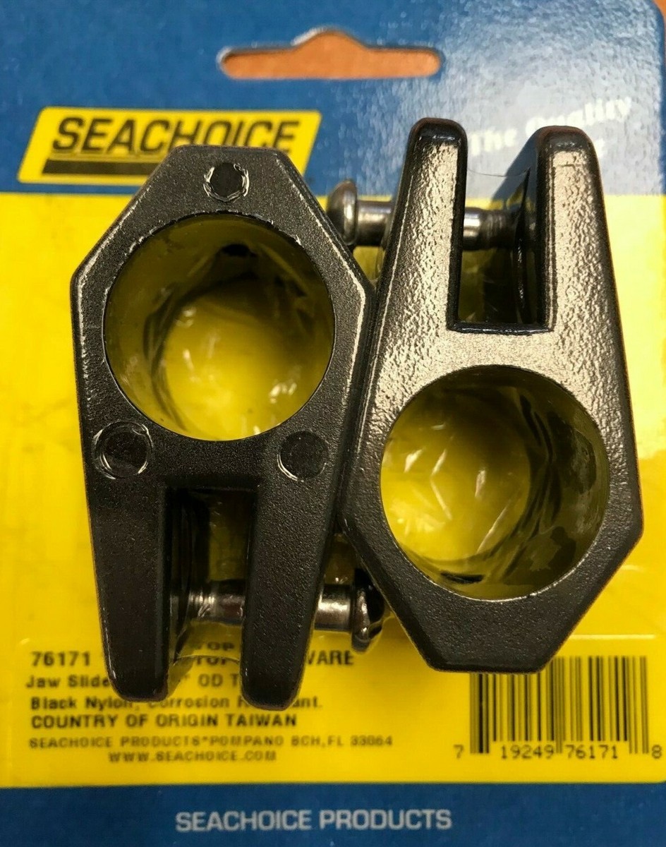 JAW SLIDE SEACHOICE 76171 7/8 OD TUBING BLACK PAIR BOAT