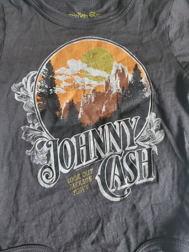Rowdy Sprout Johnny Cash 3-6 M Bio Baumwolle Rock Band Country USA Neu ohne Etikett - Bild 2 von 5