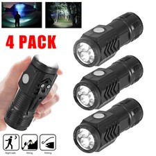 4 x Super Bright LED Torch Tactical Flashlight Camping Outdoor Lamp Rechargeable