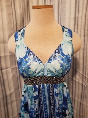chinese dress ladies Wavy-Print Tie-Waist Maxi Dress main image 0
