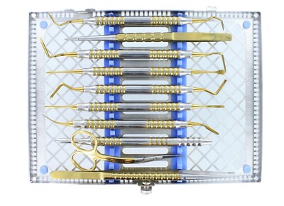 Surgical Dentistry  11 pc. Tunneling Kit Gold Titanium Series by Dr. Wang