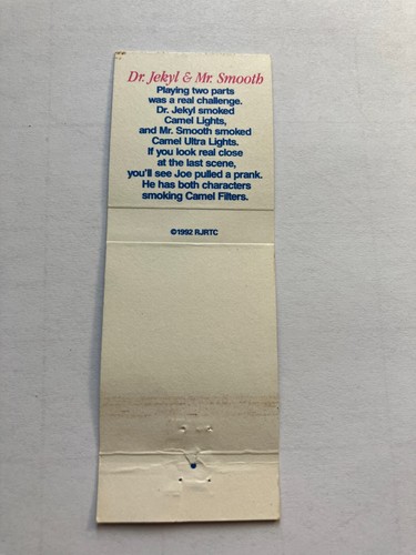 1992 Camel Promo Matchbook Cover - Camel Productions Dr. Jekyl & Mr. Smooth - Picture 4 of 4