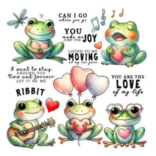 Valentines Frogs You Make Me Jump for Joy Love of My Life Clear Stamp Card Craft