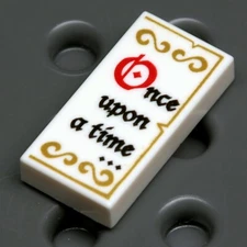 NEW LEGO - Tiles - Decorated - 1x2 'Once upon a time..' White x1 - 41359 71040