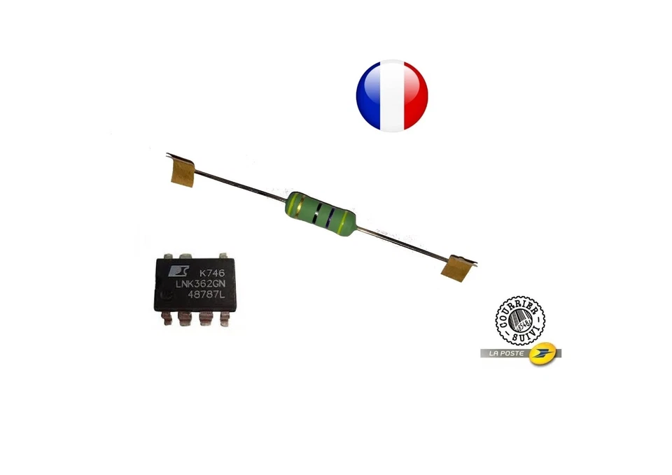 Kit LNK362GN + resistance 47 Ohms 47R 3W anti-surge anti-flamme R67 ELECTROLUX - Photo 1/1