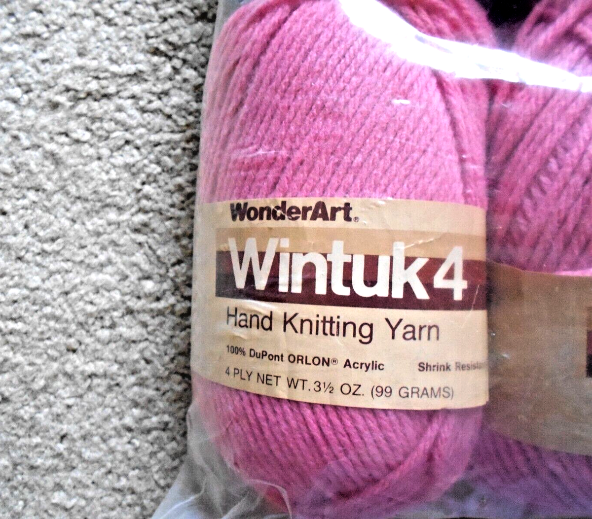Y.A.R.N ピンク 6 - Wonder Art Winkuk4 Hand Knitting Yarn 100% Dupont-Orlon Rose