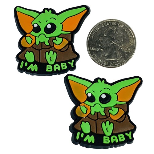 Crocs Jibbitz Zapatos de Jardín Bebé Yoda Grogu Star Wars Mandalorian Goma Dijes - Imagen 4 de 4