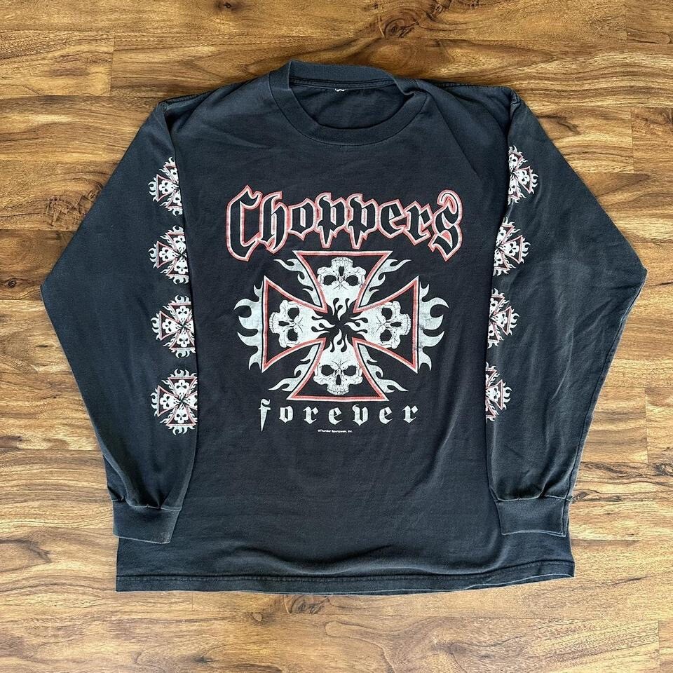 Vintage 90s West Coast Choppers Skulls Long Sleeve Size Vintage 90s West Coast Choppers Skulls Long Sleeve Size