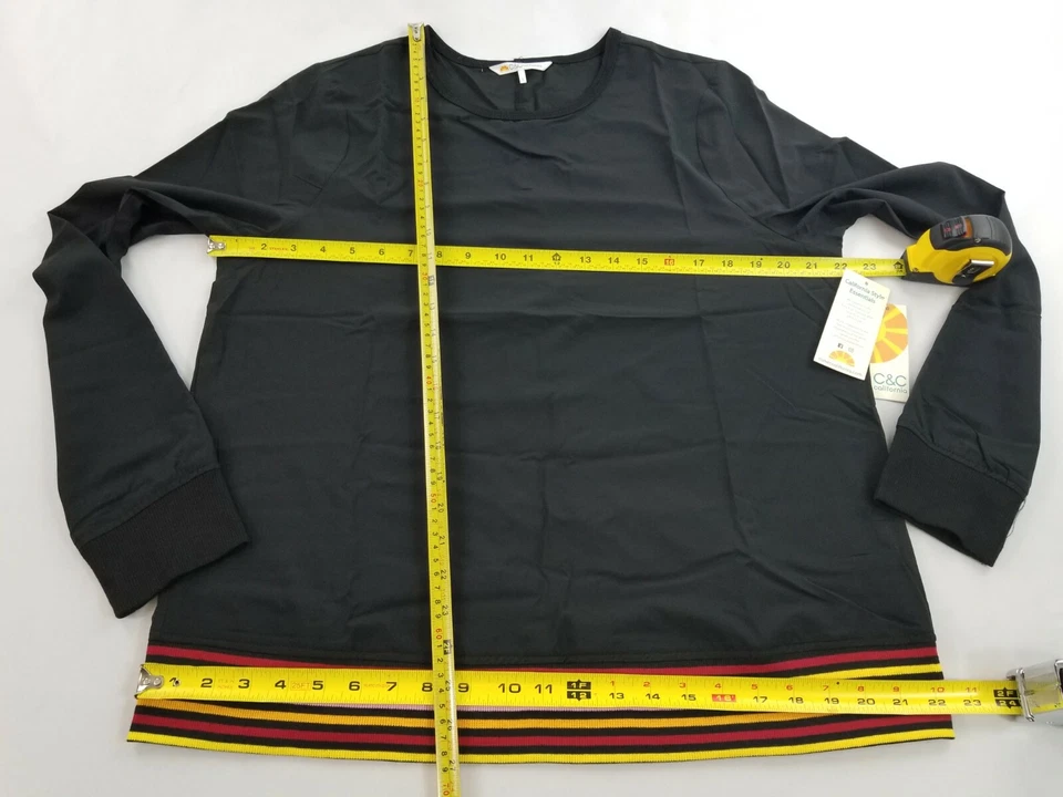 C&C California women top shirt long sleeves UM4104A black sz L - Image 4 of 4