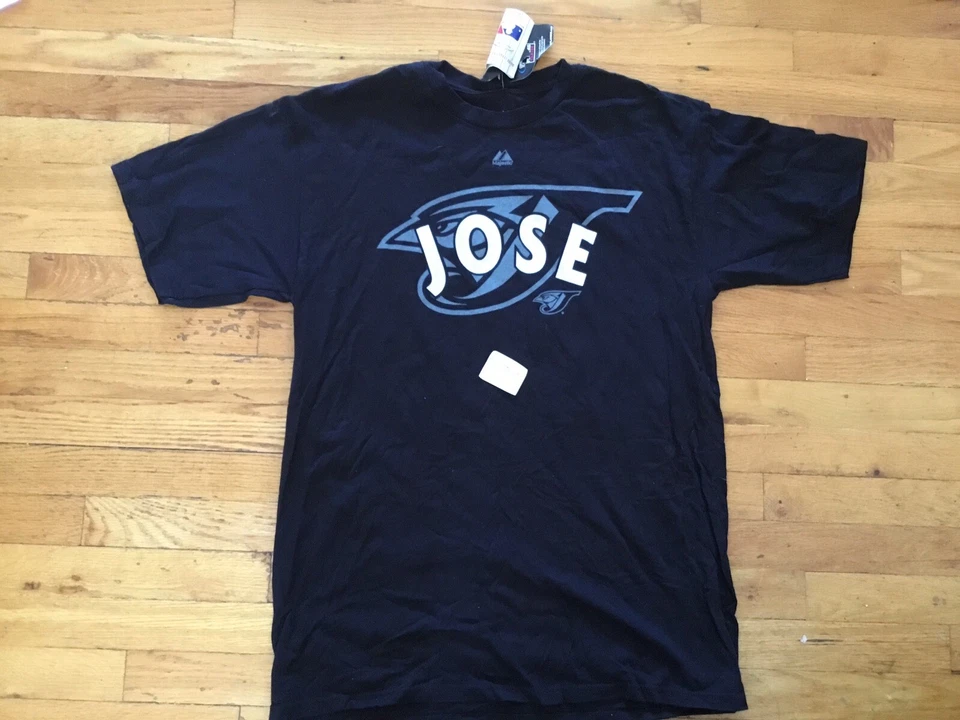 Jose Bautista Toronto Blue Jays Majestic Camisa Negra Hombre’s Grande Foto 3 de 4
