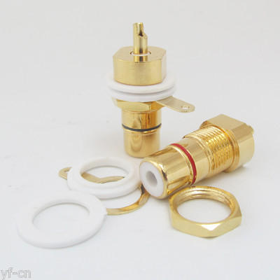 10pcs CMC Gold Plated Copper RCA Female Phono Jack Panel Mount Chassis Connector
