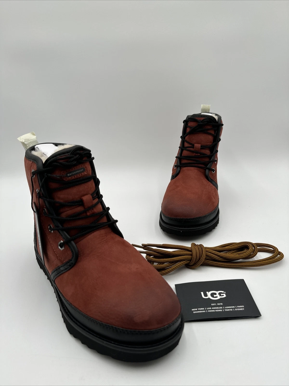 UGG HARKLEY WATERPROOF RED OXIDE LEATHER MEN'S HIKING BOOTS SIZE US 5/ UK 4