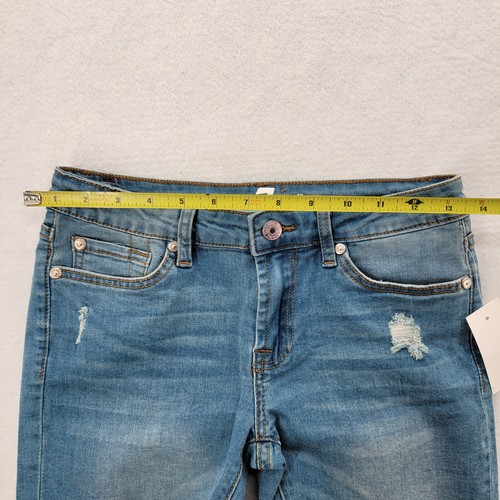 7 for all mankind kid Girl sz 12 26" Waist Distressed Denim Cuff Short Bermuda - Picture 9 of 12