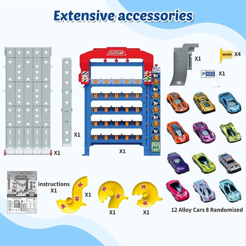 Interactive Sliding Multi-Level Car Parking Set with 10 Cars - So Much Fun! - Picture 7 of 14