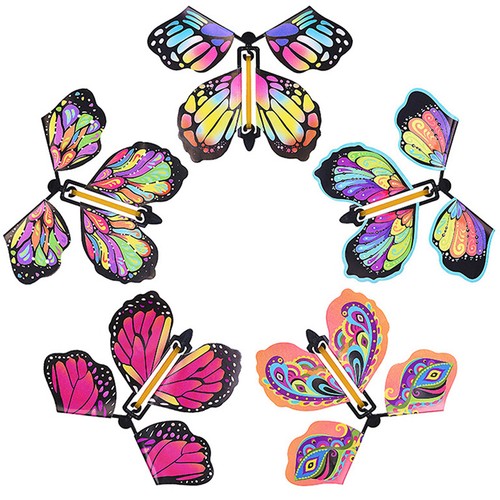 10x Magic Wind Up Flying Butterfly Powered Magic Fairy Flying Toy Surprise Gift - Photo 4/5