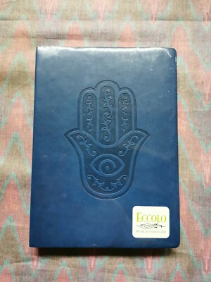 Eccolo World Traveller Hi Tech liniertes Journal Notizbuch blaue Hand von Fatima