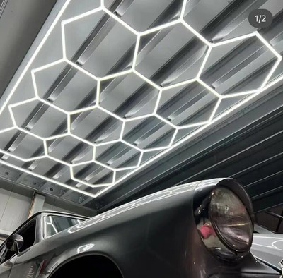 14 Hexagon LED Röhren Werkstatt Garage Wand Decken Leuchte Beleuchtung Lampe