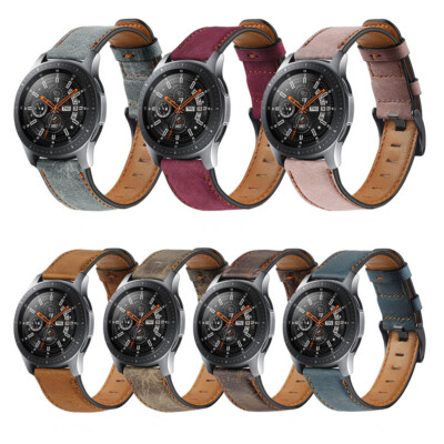 Retro Leather Wrist Band Strap for Samsung Galaxy Watch 3 Gear S3 45/46mm 22mm