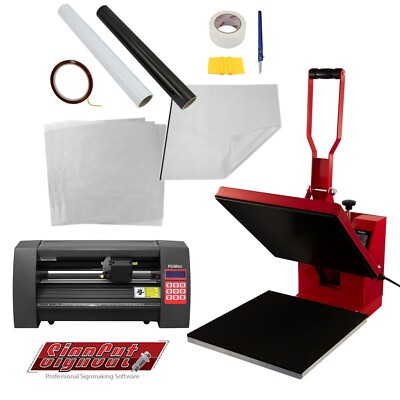Transferpresse Hitzepresse 38cm Sublimation & Vinyl Schneideplotter 360mm im Set