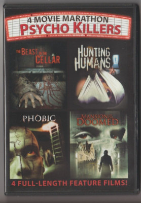4 Movies Psycho Killers DVD Horror - Phobic Beast In The Cellar Hunting Humans
