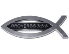 proverbs 3:5-6 christian chrome emblem auto emblem decal usa made