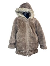 Vtg Stearns Hansa Branta Jacket Goose Down Faux Fur Parka Xl Anorak Coat Aztec