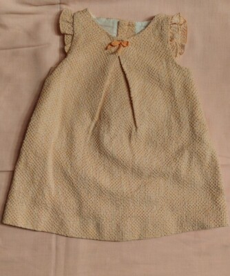   süßes Kleid Zara   rosa lachs festlich Rüsche Boucle   Gr. 74 78 9-12 Monate  