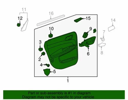 Genuine GM 2006-2008 Chevrolet Impala Door Trim Panel Passenger Side 20773411 - Imagem 2 de 2