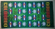 1 - Colorado Flag/Cannabis TUBE Bandanna - Marijuana Pattern Face bandana scarf