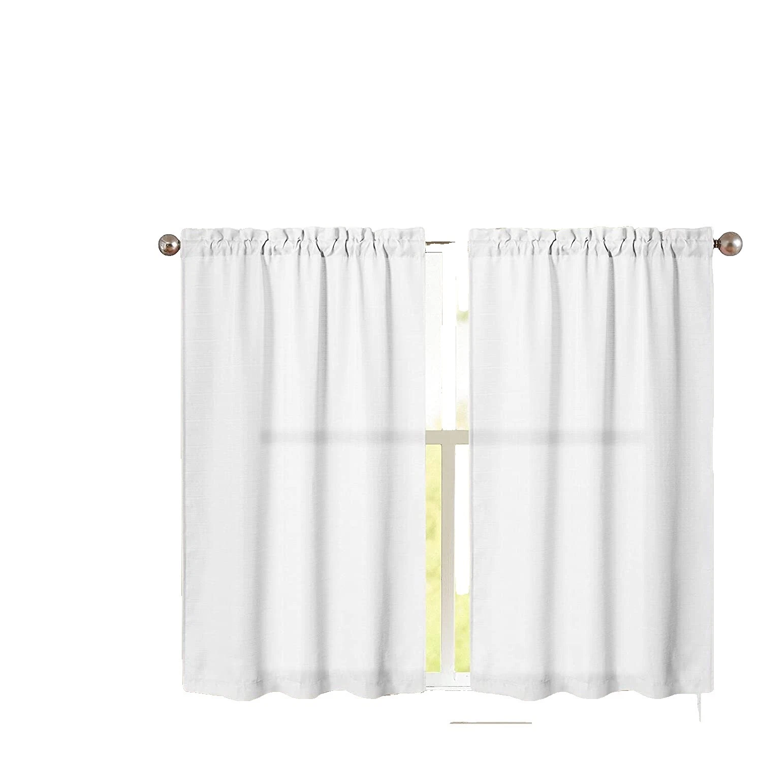 Polyester White Solid Window Curtains & Drapes