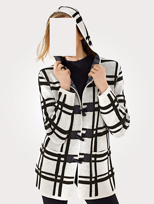 Mona Woll Mantel Karo natur-schwarz 42, 46, 48, 50, 52