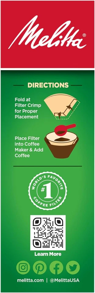 Filtros de café de cono Melitta #2, marrón natural sin blanquear, 100 unidades (paquete de 6) Foto 3 de 4