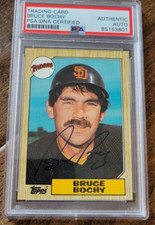 1987 TOPPS SIGNED  CARD BRUCE BOCHY PADRES RANGERS GIANTS ASTROS # 428 PSA DNA