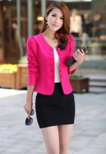 Women Casual Slim Fit Lady Blazer Formal Botton Female Suit Jackets And Coats