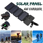 4/5P Fold Solar Panel Power Bank Charger Mobile Phone Waterproof Outdoor Camping