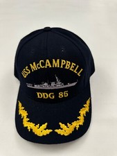 The Corps USS McCampbell DDG 85 Logo Blue Baseball Cap Hat One Size