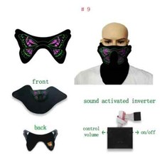 1PC LED Luminous Flashing Face Light Up LED Sound Activated Mask Halloween Rave