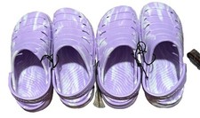2 Pair Rugged Shark Girls Size 13 Swirl Comfort EVA Clog Shoes Lavender White