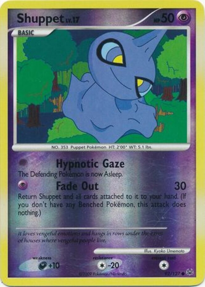 Pokemon - Shuppet - 92/127 - Common - Reverse Holo - Platinum - NM