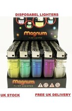 DISPOSABLE LIGHTERS Adjustable Flame Child Safety Resistant Assorted Colours X50